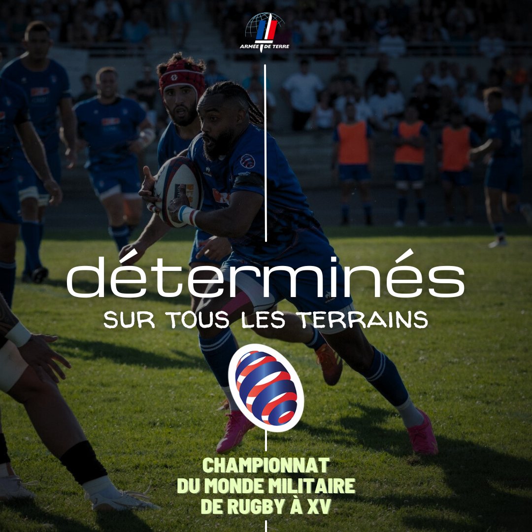 [Championnat du monde militaire de rugby 2023 🏉 On est en FINALE 🇫🇷🏆🇫🇯 !]

Combativité, solidarité, détermination et engagement... Des valeurs toujours partagées par nos soldats et les sportifs de haut niveau 🤝

#EspritsGuerriers #CMMR2023 #IDRC2023
🇦🇺🇪🇸🇫🇯🇫🇷🇬🇧🇬🇪🇮🇪🇯🇵🇳🇱🇳🇿🇺🇿🇹🇴