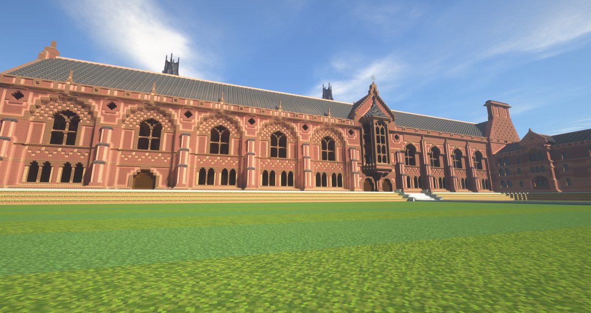 digging_gone's tweet image. Second wall of the quad detailed #KebleCollege The Dining Hall. Two more to go and then the outside of the quad. #Minecraft #steampunk  #Minecraftbuilds