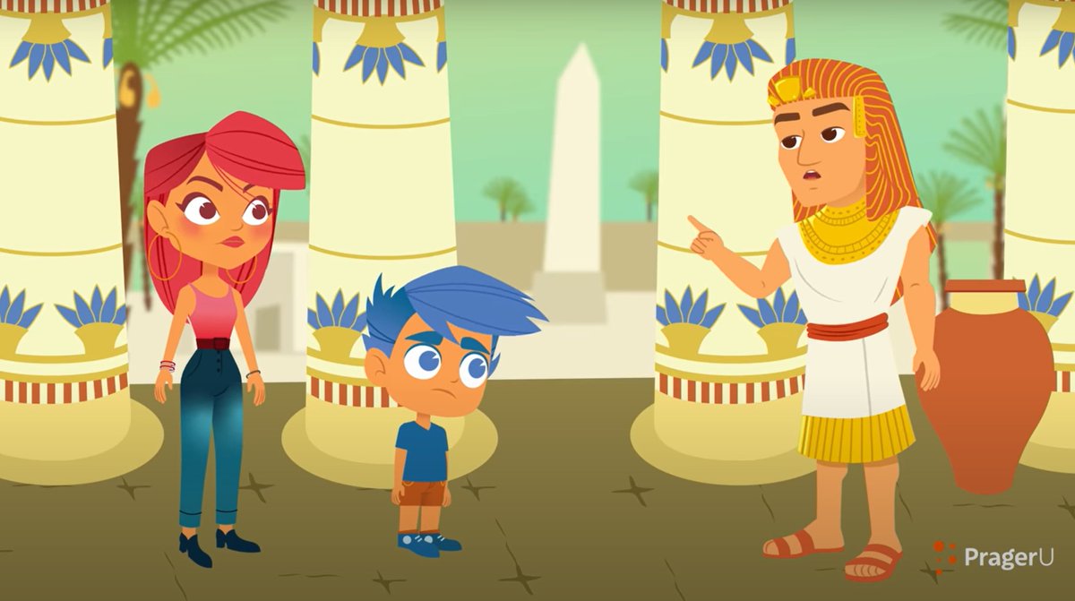 🧵So I finally got some time over the weekend to start watching the infamous "Leo &amp; Layla's History Adventures" made by PragerU. 

They're Republican propaganda, but they're also religious brainwashing, telling kids that obvious mythical Bible figures like Esther &amp; David existed.