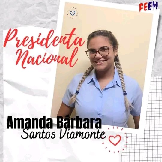 Amanda Bárbara Santos Viamonte resultó electa como la nueva presidenta de la FEEM de Cuba. Muchas felicidades para ella en esta etapa de retos y oportunidades, sabemos que hará historia.
#UnaMejorJuventud
#Cuba
#CraTuFelicidad