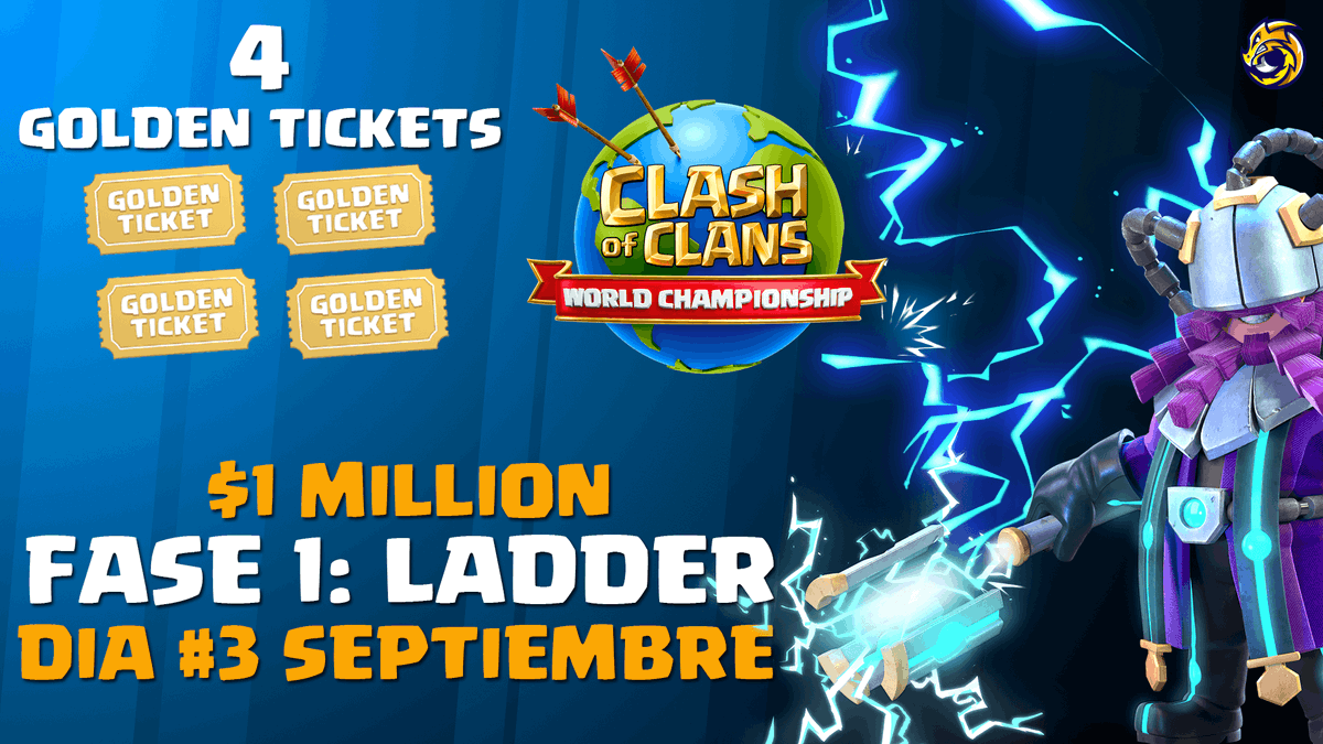 🔴LIVE 
➡️youtube.com/live/8__AHRfhV…
Clash of Clans MUNDIALES. Ladder. 4 GOLDEN TICKETS
<a href="/ClashofClansJP/">クラッシュ・オブ・クラン公式</a>
😵😵😵
Estamos en <a href="/Perumania2/">Perumania</a>
Con los hispanos
Vamos con el #4 del LADDER
RT 🔄 Please