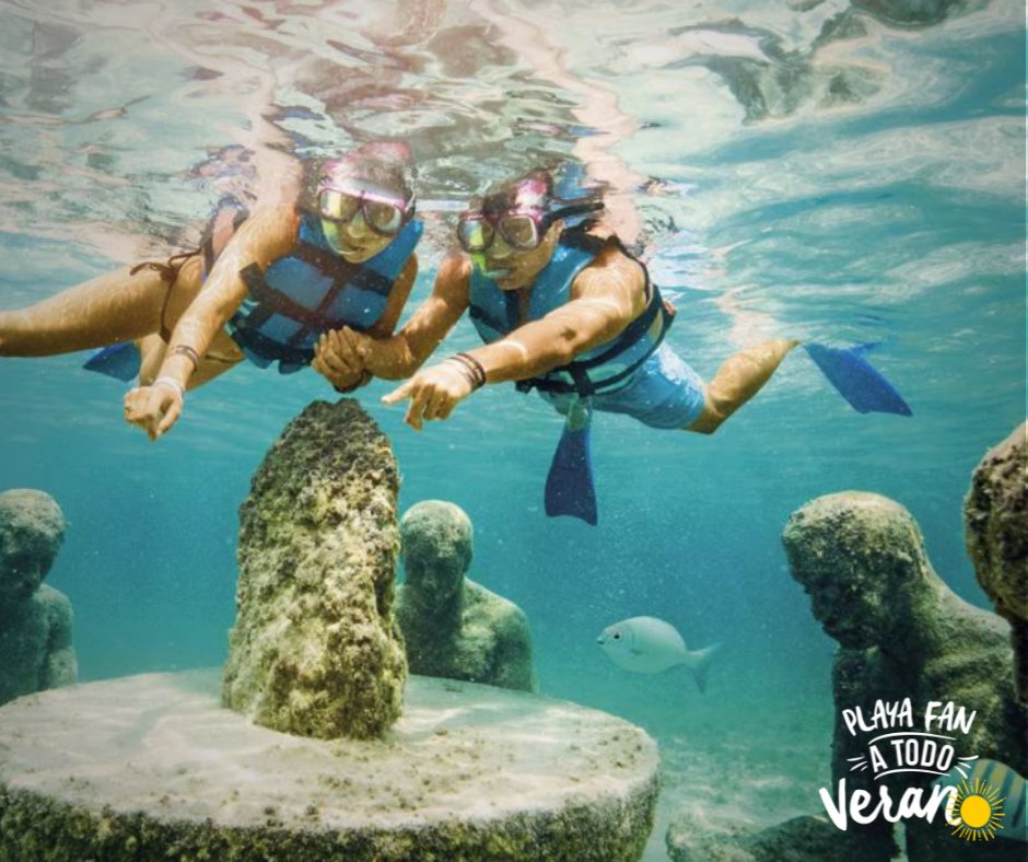 CancunCVB's tweet photo. 🥽 El paraíso submarino del #MUSA ¡te espera!
Sus 500 estatuas de tamaño real, arrecifes de coral y mucha fauna marina, lo convierten en el #MuseoSubacuático de arte más atractivo del mundo.
📍 #Cancún 〰️ @IslaMujeresMx 〰️ #PuntaNizuc
@CaribeMexico #QuintanaRoo #México #CPTQ https://t.co/JYM1L2GMZu