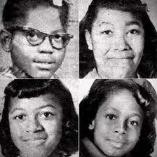 Four Black girls were killed in the racist bombing of the 16th Street Baptist Church, Birmingham, Alabama, this week 1963. Their names are Addie Mae Collins, Cynthia Wesley, Carole Robertson and Carol Denise McNair, and they are immortal.