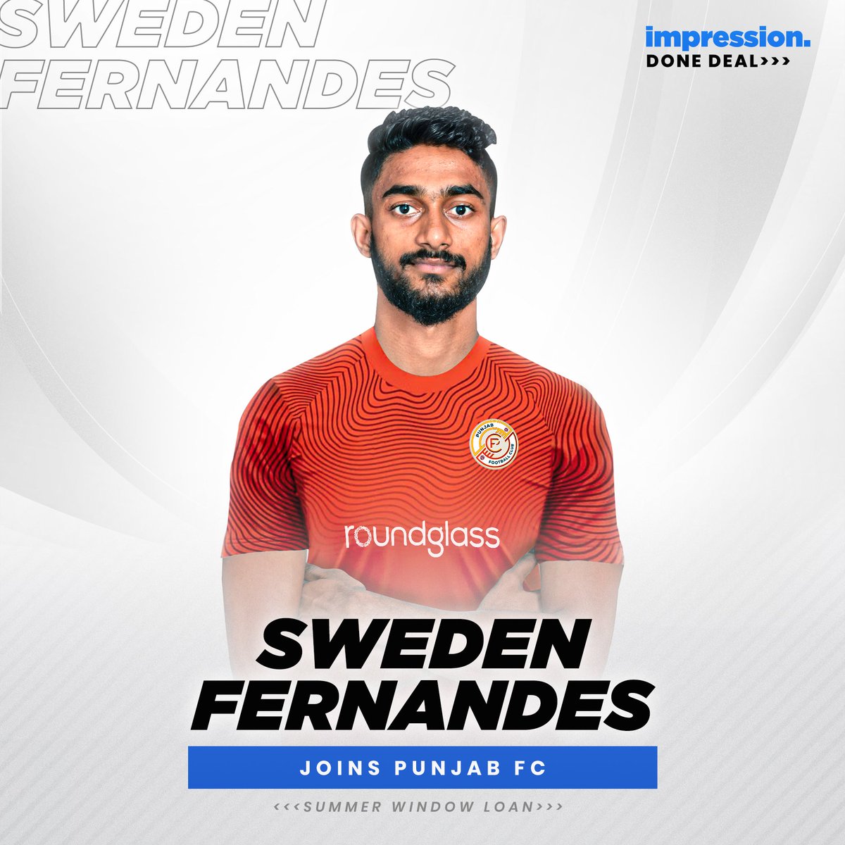 𝐋𝐨𝐚𝐧 𝐮𝐩𝐝𝐚𝐭𝐞!! 

We are glad to have facilitated Sweden Fernandes join Punjab FC on a season long deal. Wishing Sweden all the best for the season ahead.🤝

#ImpressionAthlete #IndianFootball #TeamImpression #PunjabFC #FootballTransfer