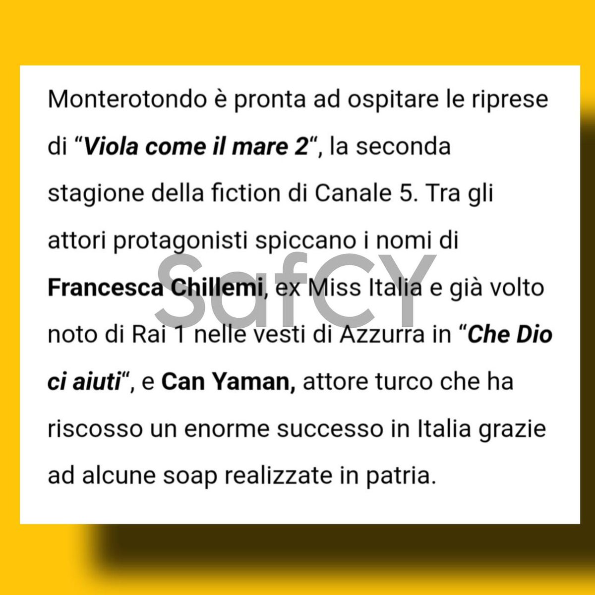 saf_yaman's tweet image. 🗞️MONTEROTONDO – 
Can Yaman in città, si gira Viola come il mare 2
Per tre giorni il centro storico farà da sfondo alle riprese della fiction di Canale 5 con Can Yaman protagonista.
#canyaman #violacomeilmare2 #ciak #set #francescodemir #luxvide  #fictionmediaset #safcanyaman
