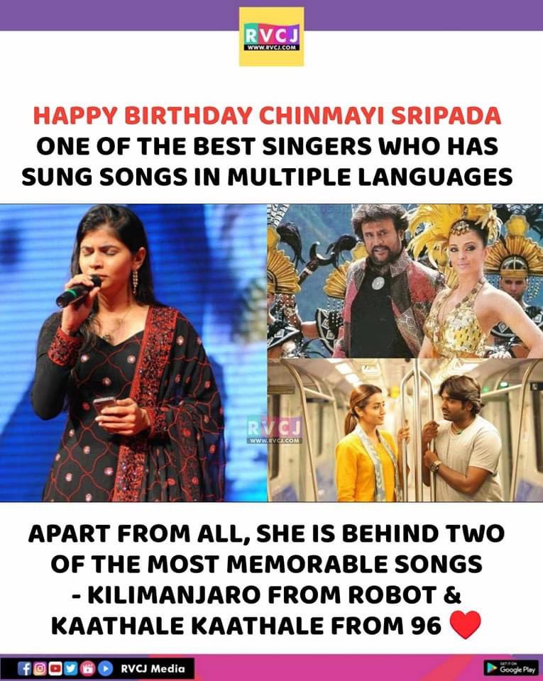 Happy birthday @Chinmayi 

#chinmayi #chinmayisripada #singer #indiansinger #rvcjmovies