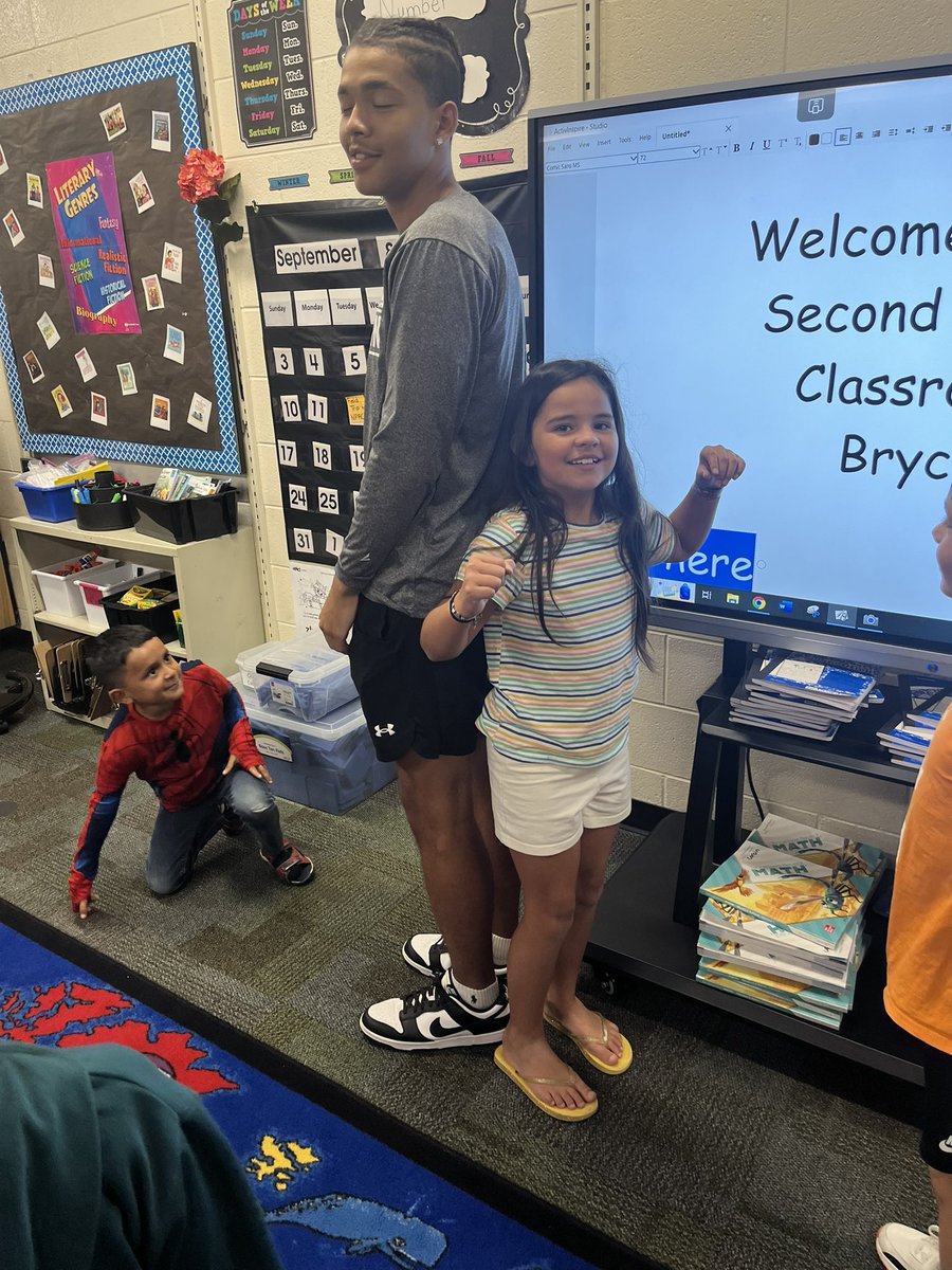 HH2ndG's tweet photo. Tusculum University’s basketball player, Bryce, came to read to our class! https://t.co/pPvTPD2RYS