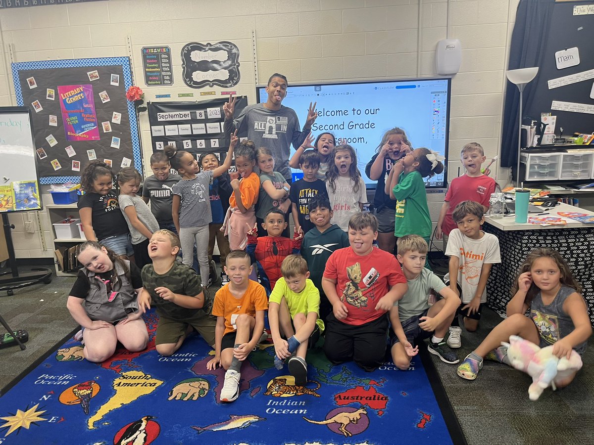 HH2ndG's tweet photo. Tusculum University’s basketball player, Bryce, came to read to our class! https://t.co/pPvTPD2RYS