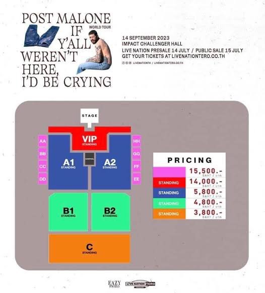ssysine's tweet photo. ปล่อยบัตร Post malone zone B 2 ใบ 4500 นัดรับหน้างาน หรือตาม BTS ได้ค่ะ  #PostMaloneBKK https://t.co/odaS5AZX7S