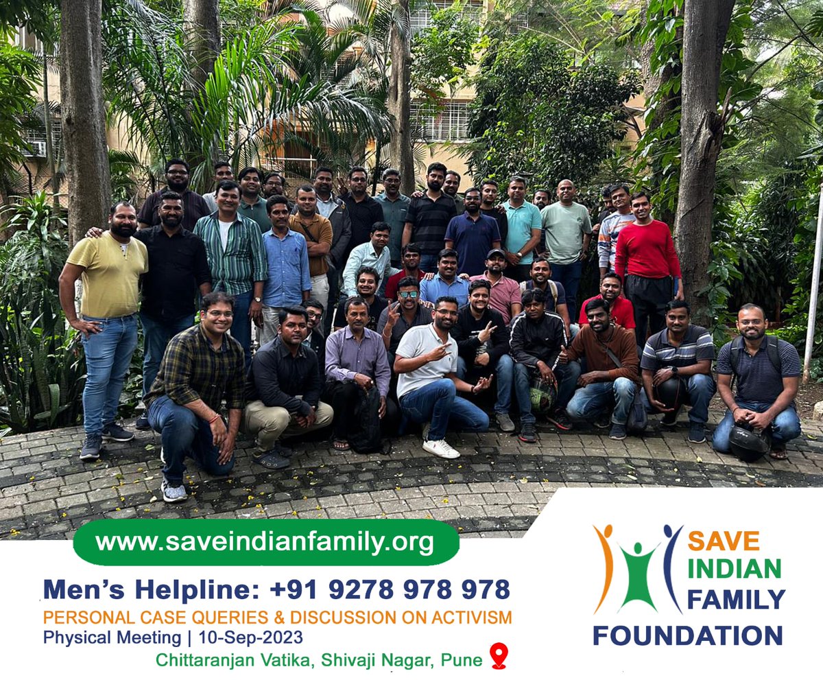*Save Indian Family Foundation*
*SIFF Activism &amp; Personal Case Discussion 10/09/2023 (Sunday) Pune, Maharashtra*

#MaleSuicides
#WorldSuicidePreventionDay
#SuicidePreventionDay
#SuicidePrevention
#ICMI2023
#Pune

<a href="/realsiff/">SIFF - Save Indian Family Foundation</a>
