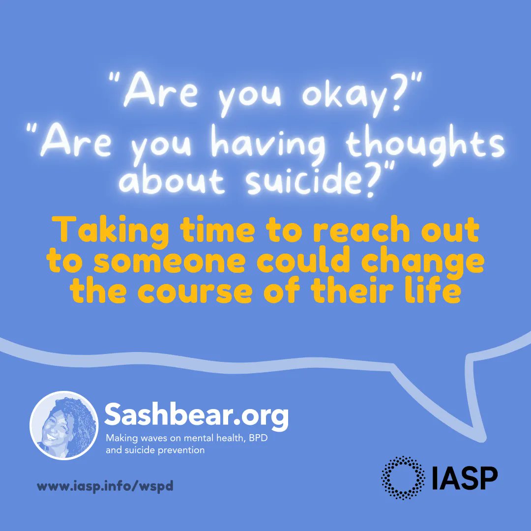 SashbearOrg's tweet photo. Today is World Suicide Prevention Day. Established in 2003 in conjunction with the World Health Organisation (WHO) aimed at reaching organizations, governments, and the general public, giving a singular message that suicide can be prevented.

 Join us in spreading the word! https://t.co/Q74Kywydv3