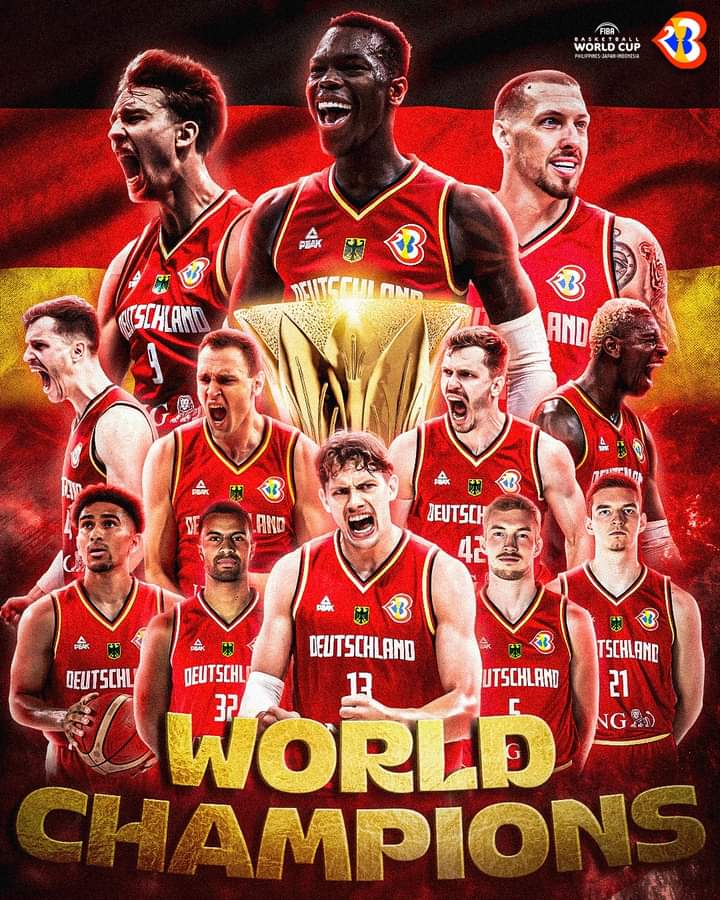 belle_fiba's tweet photo. Deutschland ist Basketball-Weltmeister ๐ฅ
Germany are Basketball World CHAMPIONS ๐ฅ
@FIBAWC @WNBA @Basket_Senegal @BballNaija
#WinForAll #winforGermany #basketball #FIBAWC #FIBAWC2023 #Filipinas https://t.co/YdVhc3NjMl