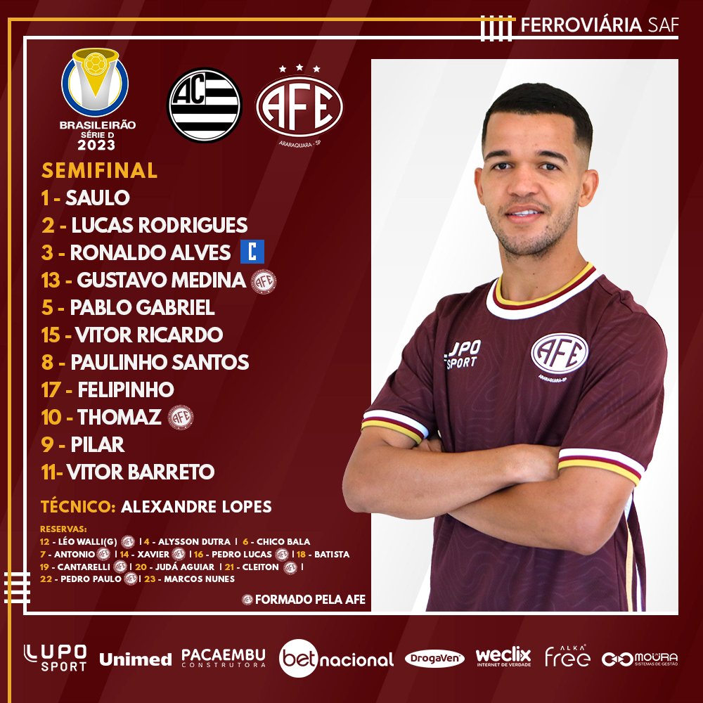 afeoficial's tweet photo. ✍☑🚂
Locomotiva escalada e pronta para a decisão de logo mais.
Pra cima deles, AFE! 🚂🔥
#SérieD #VamosFerroviária #ATCxAFE https://t.co/CEghwUDrpO