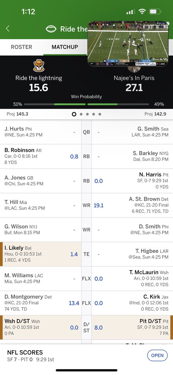 inTIMidation1's tweet photo. @ESPNFantasy the commanders dst is at zero https://t.co/r7c2Nfuu11
