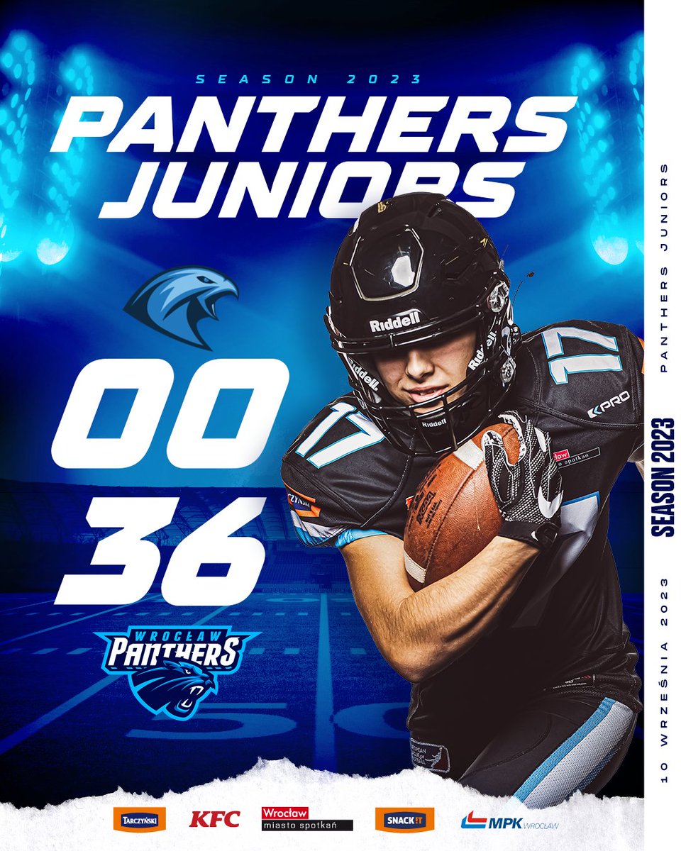 pantherswroclaw's tweet image. Seniorzy dzisiaj zakończyli, a juniorzy rozpoczęli sezon 2023! 🔥 Na inaugurację PFLJ młodzi gracze Panthers Wrocław pokonali ekipę Tychy Falcons aż 36:0 💪 DUMA! 💥