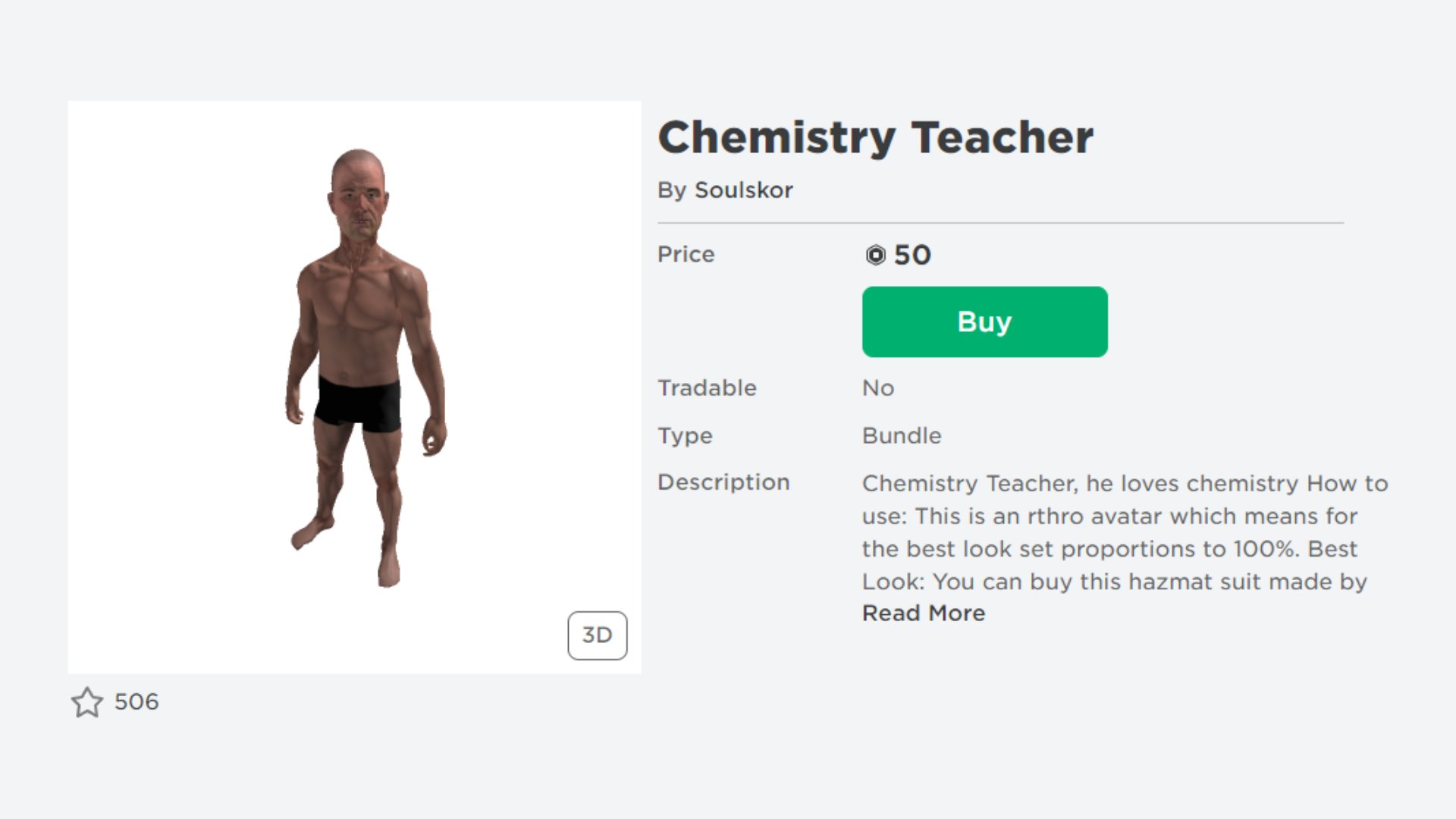 RBXNews on X: Someone uploaded Walter White to the Roblox Marketplace.   / X