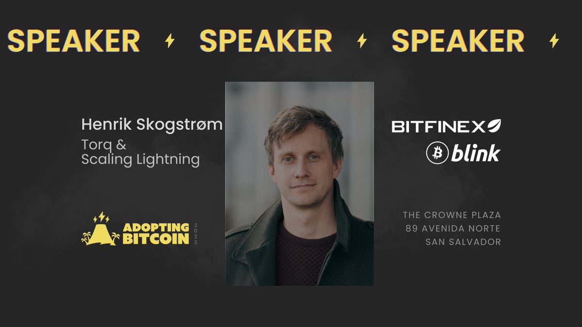 AdoptingBTC's tweet photo. [SPEAKER ANNOUNCEMENT]   
[ANUNCIO DE ORADOR]

@ohskogstrom is the founder of @TorqLN, an advanced tool for efficient Lightning node management for enterprises and of @ScalingLN an open source toolkit for the Lightning Network.

At #AB23, Henrik will present the right tools for handling large nodes in the Lightning Network and the challenges the ecosystem needs to prepare for in the future.

For more info & tickets 🎟👉
https://t.co/rkwQpt3kct

@ohskogstrom es el fundador de @TorqLN, una herramienta avanzada para la gestión eficiente de nodos Lightning para empresas y de @ScalingLN un conjunto de herramientas de código abierto para la Lightning Network.

En #AB23, Henrik presentará las herramientas adecuadas para gestionar grandes nodos en la Lightning Network y los retos para los que el ecosistema debe prepararse en el futuro.

Para más información y entradas 🎟👉
https://t.co/rkwQpt3kct

Las entradas para los salvadoreños cuestan 21 $.