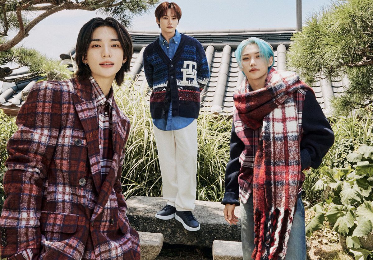 viraltakes's tweet photo. Hyunjin, Lee Know, and Felix of Stray Kids for Tommy Hilfiger. https://t.co/1G73ftV7iM