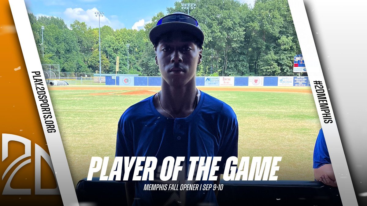 2DsportsbsbTN's tweet photo. ⭐️ PLAYER OF THE GAME ⭐️

Jonathan Phillips: 5IP 1R 

Fall Team: @JeromeDunning2 

#2DMemphis https://t.co/R3YcIOBgWF