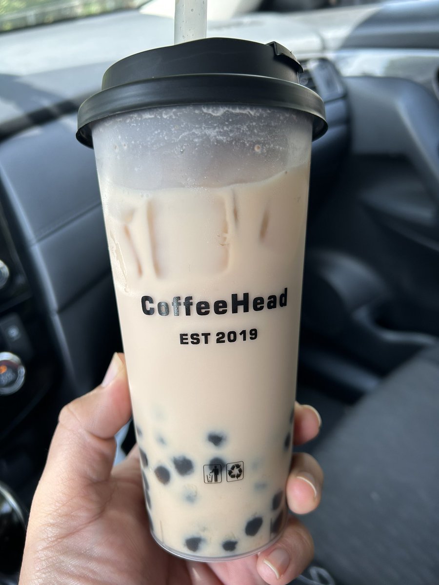 I had my first boba drink in DC.  They had stands everywhere!  Back home, there is maybe 2 places that serve them, but the quality is better than the DC ones!  Here is my birthday drink!  #boba #milktea #drink #birthday #coffeehead