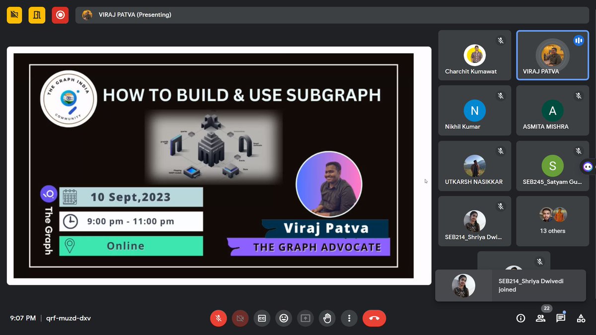 SonigaraAval's tweet photo. Session 3 Navigating Web3 with The Graph India
Amazing hands-on Session by @vkpatva sir and got to know a lot about @graphprotocol and how to create a subgraph.
It was great connecting with @Charchit_WEB3 @DevGasian @AnuradhaNaidu4 and everyone
#Web3WithGraphIndia #GraphIndia https://t.co/6mnf6j7hCo