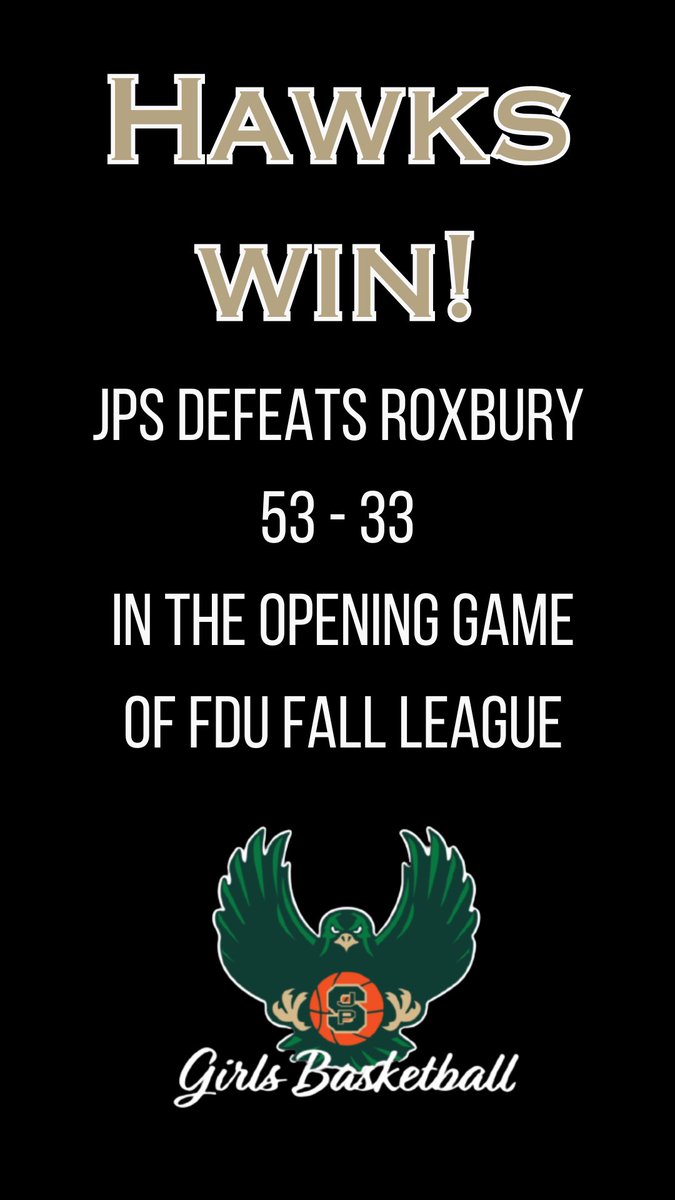 jpsgirlshoops's tweet photo. Hawks get the win! Shoutout to @meganduffy24 who made her coaching debut today coaching the team to the win! 👏👏👏 https://t.co/RcWhTrlRgh