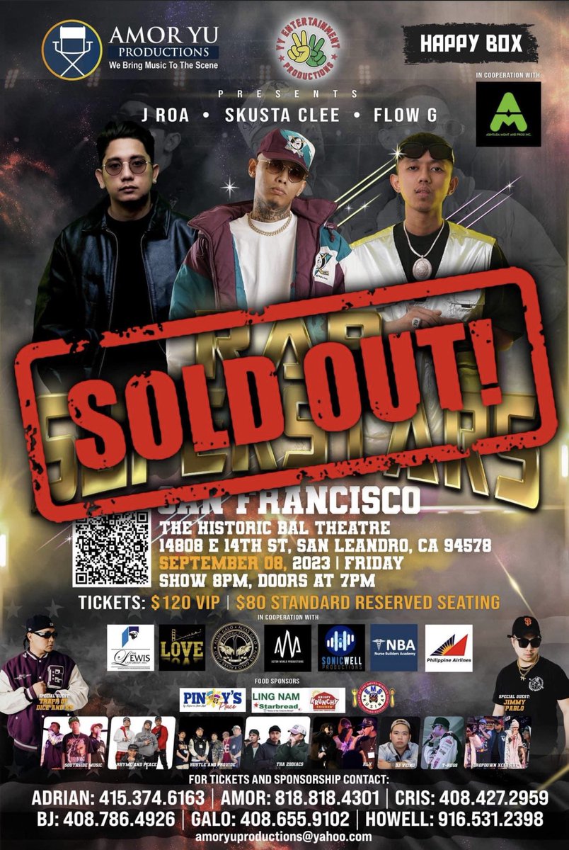 yyentprod's tweet photo. Thank you San Francisco 🇺🇸🇺🇸🇺🇸 #SoldOut @skustacleezy16 #flowg #jroa #rapsuperstars #ustour2023 @HAPPYBOX_Azusa @Amoryuprod https://t.co/s35mQdi2Sw
