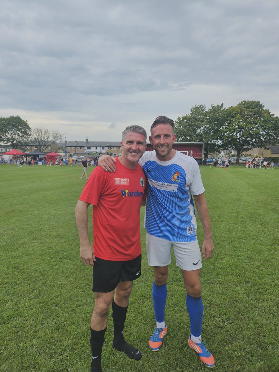 dale_nuttall's tweet photo. What an amazing day playing against ex pro footballers for an amazing charity #allforrio Good to get the 2-1 win. Sorry to Ryan Lowe for the tackle (terrible late lunge) I should have saved that for Paul Gallagher. https://t.co/4eaPwCo62z
