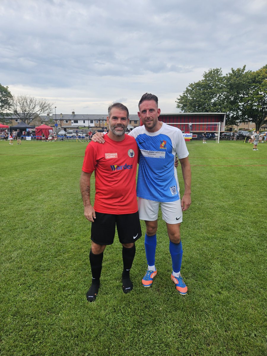 dale_nuttall's tweet photo. What an amazing day playing against ex pro footballers for an amazing charity #allforrio Good to get the 2-1 win. Sorry to Ryan Lowe for the tackle (terrible late lunge) I should have saved that for Paul Gallagher. https://t.co/4eaPwCo62z