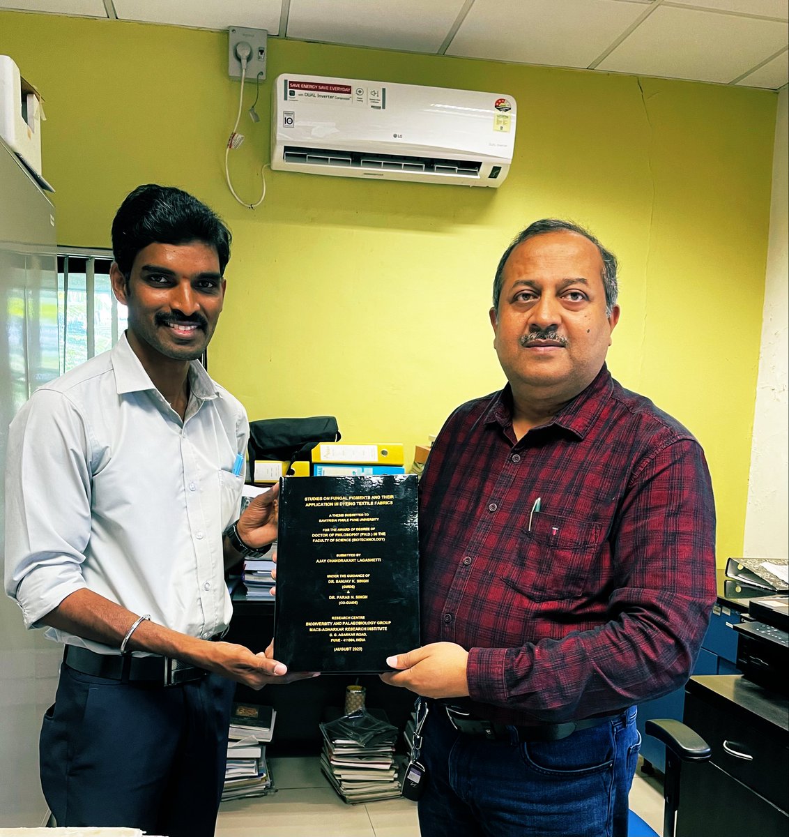 I am happy to share another interesting piece of Ph D work submitted by one of my students, Mr Ajay Lagashetti in Biotech at SP Pune University on an interesting topic on Fungal Pigment and their applications in Dyeing Textile Fabrics <a href="/ari_pune/">Agharkar Research Institute</a> <a href="/IndiaDST/">DSTIndia</a>