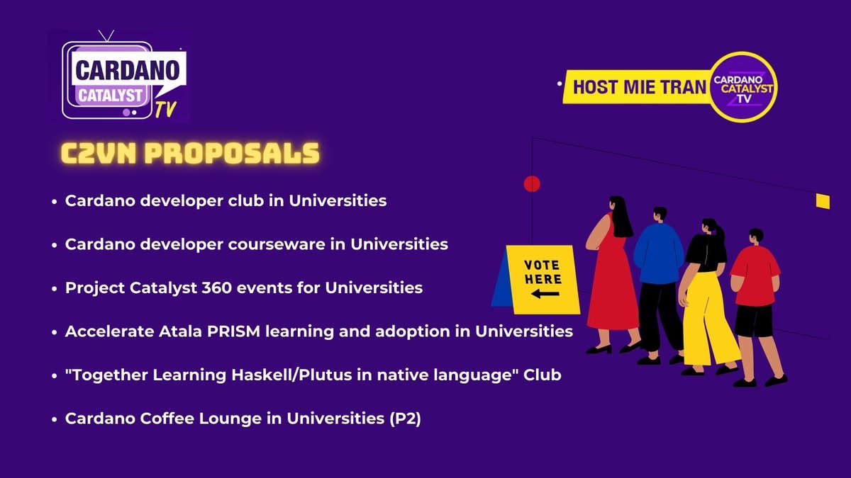 🧐 Want to involve #university in #Blockchain?

🤝 Let's meet <a href="/TienNgAnh/">Tien VILAI pool 🇻🇳</a> and <a href="/nvhieu1978/">Nguyen Van Hieu</a> for their University adoption of Blockchain in our <a href="/cardano_tv/">Cardano Catalyst TV</a> channel!!!

🚀KEYWORD TO VOTE: C2VN

😇Visit our YouTube channel: bit.ly/44LsQbF

#Cardano #ADA #BlockchainEducation