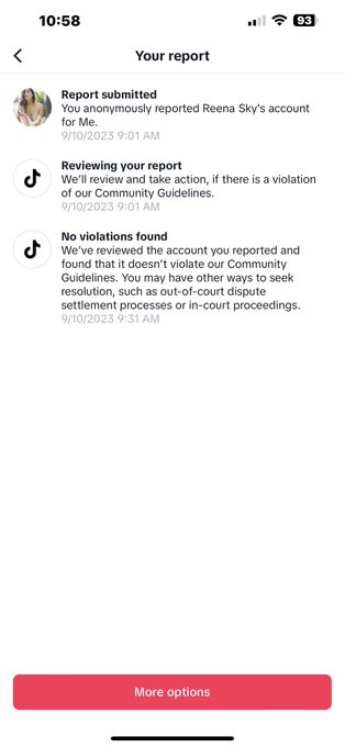 Tried reporting these two accounts that are pretending to be me, stealing and reposting all my content