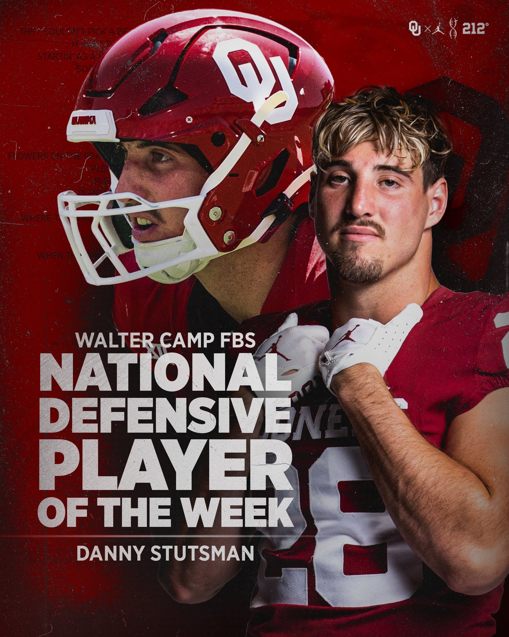 Oklahoma Football on X: 'Stutsman named @WalterCampFF National Defensive  Player of the Week