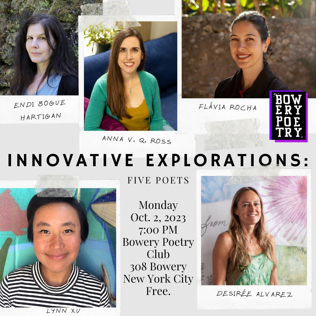 EndiHartigan's tweet photo. October 2 at the Bowery Poetry Club @bowerypoetry NYC! Incredibly excited to be part of this reading with Desirée Alvarez, Flavia Rocha, Anna V. Q. Ross, and Lynn Xu. I'll be reading from my latest, oh orchid o'clock (@Omnidawn 2023). https://t.co/BbsGWGU17G