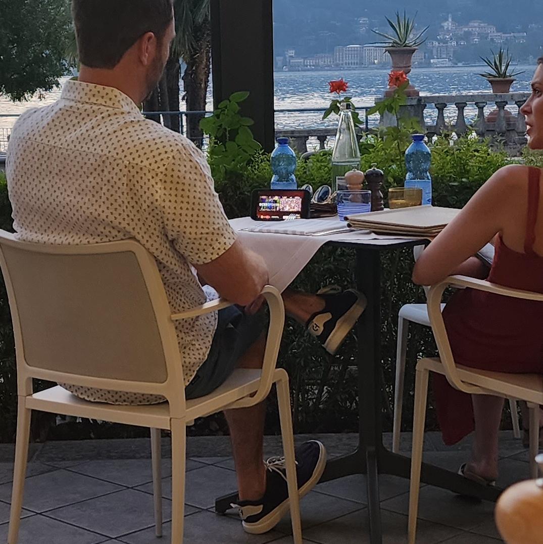 My man is at a nice restaurant on Lake Como watching NFL RedZone. What a goddamn hero. So much respect.