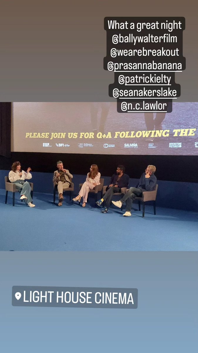 What a great night <a href="/BallywalterFilm/">BallywalterFilm</a> Thank you so much <a href="/BOPictures/">Break Out Pictures</a> for looking after everyone. Please support Irish film and go see this wonderful movie releases 22 Sept.  U can record <a href="/RTELateLateShow/">The Late Late Show</a> 🤣