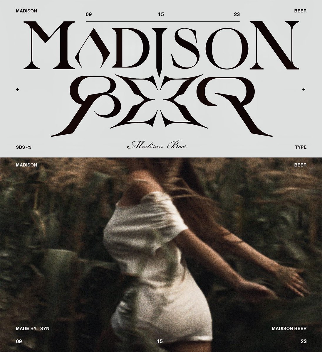 SyntheVisuals's tweet photo. “Madison beer” Typography https://t.co/z0Giq8HJ16