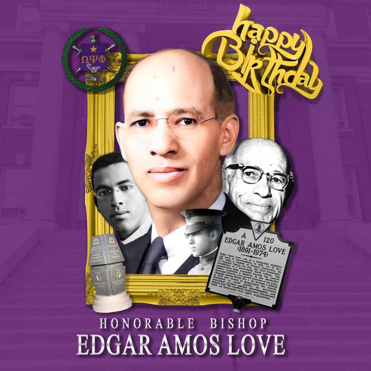 OfficialOPPF's tweet photo. Bishop Edgar A. Love, was born in Harrisonburg, Virginia on this day in 1891. Happy Heavenly Birthday to our dear and honorable founder Bishop Edgar A. Love. #HappyBirthday #HBD #OmegaPsiPhi #BishopEdgarALove #EdgarALove #1911 #love https://t.co/hKHPcu0PUc