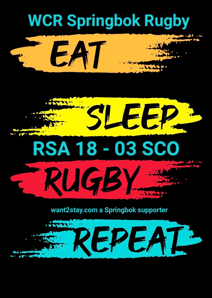 JGvanZyl_ZA's tweet photo. The Springboks performed a lot better in the 2nd half. Not perfect, but a lot stronger in the scrums.
#RugbyWorldCup final score:
#RSA 18 - 3 #SC0
#SouthAfrica = 2 tries
#Scotland = 0 tries
Hopefully we will be in green and gold again with our next match. https://t.co/0VBs8L9tAF