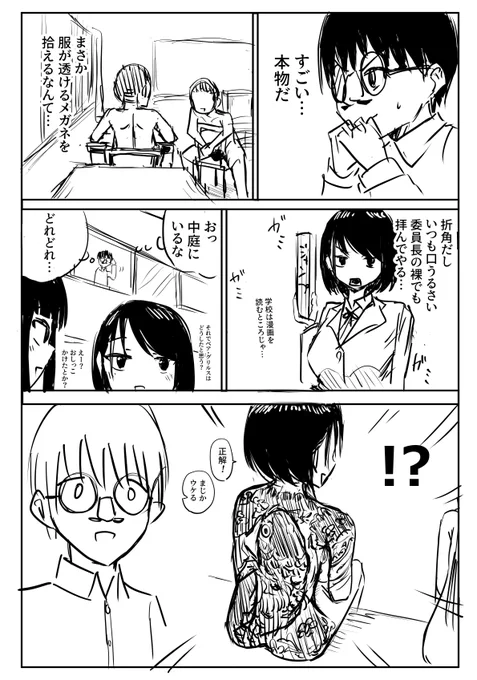 服が透けるメガネ 