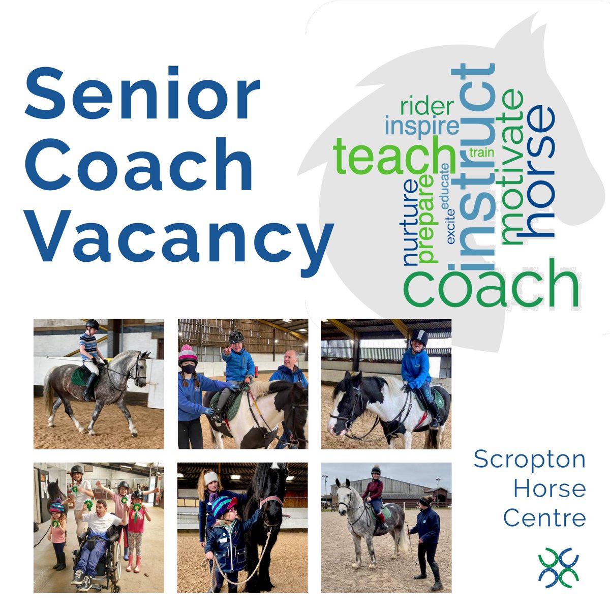 ScroptonHC's tweet photo. We're looking for an experienced and progressive Senior Coach to lead & manage our coaching team, and develop our horse & pony team.
Visit https://t.co/cKp2VHIAeh for more information
#joinourteam
#horseshelpinghumans
#ridingforthedisabled https://t.co/4131kNEYyp