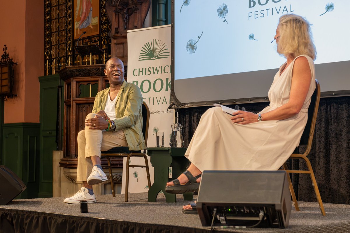 At @W4BookFest, @CliveMyrieBBC on the first date of his UK tour to talk about his #hodderandstoughton #memoir Everything is Everything with @claresclark at @StMichaelsW4 #ChiswickBookFest