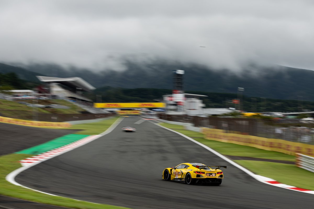 Scenes from #6HFuji, Raceday Edition. P2 after we crossed the line P3. A very exciting race with several different strategies working. Could have gotten 🥇 were it not for a couple of 🤔 calls. Can't win them all so we'll try to win the next one! #Corvette #C8R #WEC #WECjp