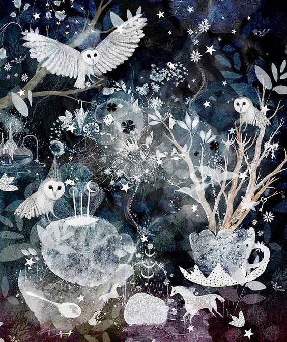 .
🦋 :: Artwork by Danse de Lune  ::  'Alchemy' :: 🦋

#OwlishMonday #ofdarkandmacabre #Artists  #EnchantedWoods #birds #art #WyrdWednesday #MythologyMonday #wildlife #artistsontwitter #DailyFolklore #Autumn #pagan #Spirituality #nature #owls #magical #night