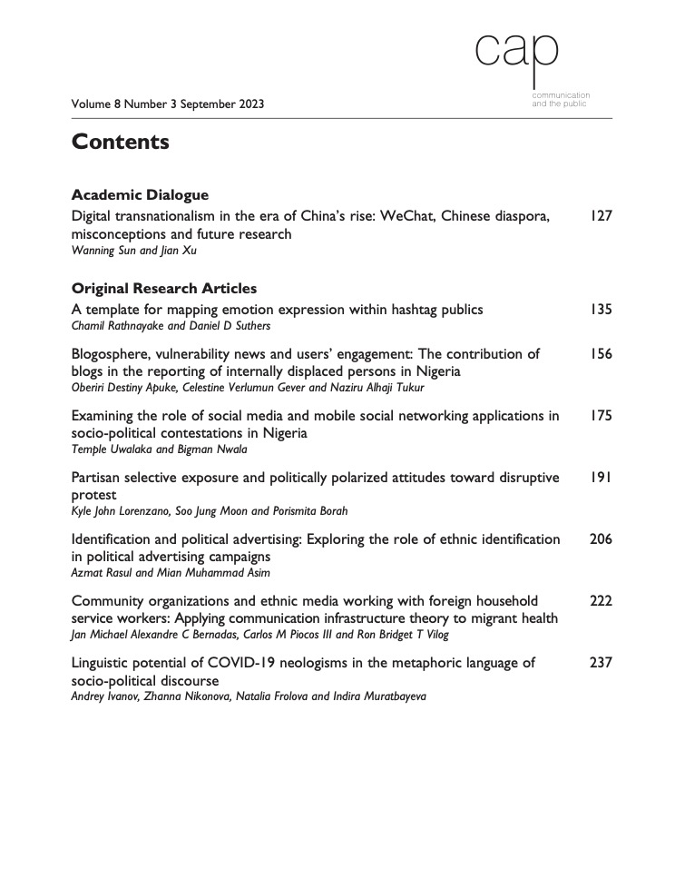 Communication and the Public (@capzju) on Twitter photo We are so pleased to announce the #release of our #issue3 of 2023!
Our journal, #CAP #CommunicationandthePublic, will be published on #OpenAccess very soon!
What?! Wanna submit your new research to #CAP? Welcome, go ahead!
👉journals.sagepub.com/author-instruc…
<a href="/ZhaoAlexHuang/">Zhao Alexandre HUANG</a> <a href="/antlinjian/">LIN Jian</a> We are so pleased to announce the #release of our #issue3 of 2023!
Our journal, #CAP #CommunicationandthePublic, will be published on #OpenAccess very soon!
What?! Wanna submit your new research to #CAP? Welcome, go ahead!
👉journals.sagepub.com/author-instruc…
<a href="/ZhaoAlexHuang/">Zhao Alexandre HUANG</a> <a href="/antlinjian/">LIN Jian</a>