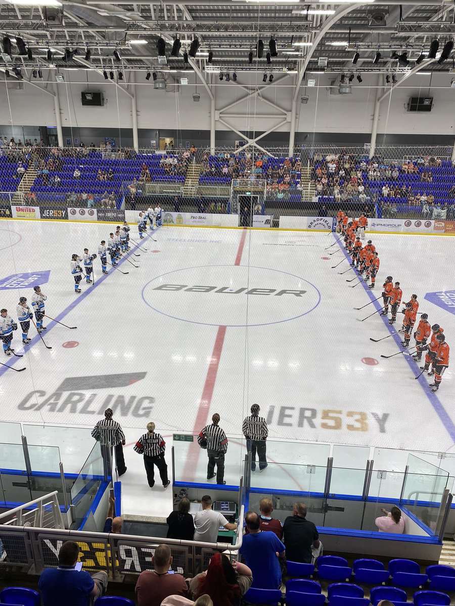 SteeldogsIHC's tweet photo. Both teams join a minutes applause for @apgraham_21 

We will retire his jersey as part of a full celebration of his life at our first home league game on September 24th.
#flyhighAlex https://t.co/FFzcKoXL4K