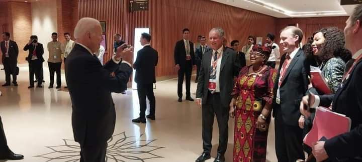 vanguardngrnews's tweet photo. at the ongoing G20 Leaders Summit in New Delhi, India.
She shared the photos on her X account on Sunday captioning them, "At the G20 Leaders Summit. Some great moments with President Joe Biden #POTUS and also with #JakeSullivan46 National Security https://t.co/X7drKGsGRh