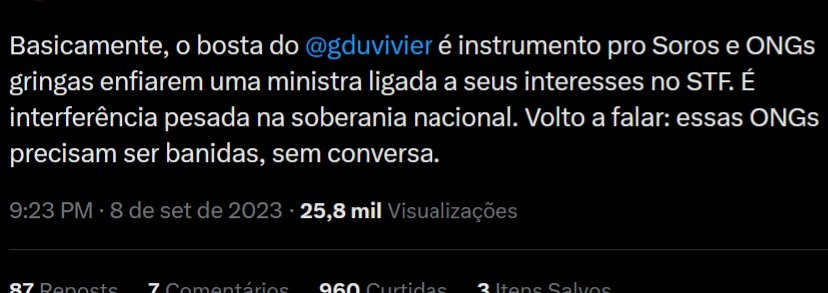 o autor desse tuíte é um

( ) petista de meia idade 
( ) bolsonarista 
( ) militante do MBL
( ) membro da Nova Resistência