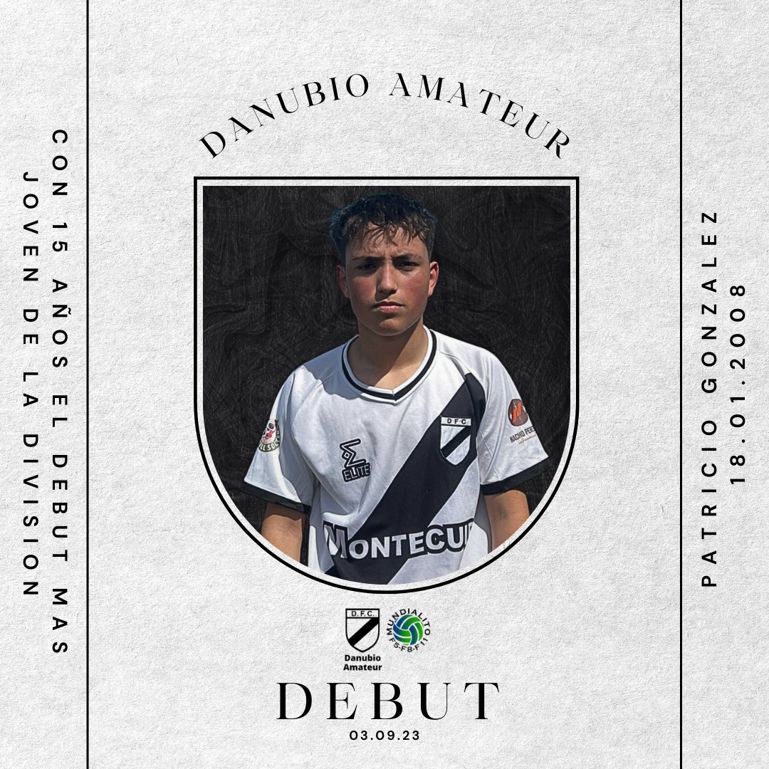 En la pasada fecha del 03.09.23, nuestro jugador Patricio Gonzalez, se convirtió en el jugador más joven en debutar en la división. 
💎Con solo 15 años, 7 meses y 16 dias 💎
.
.
.
#volveralasraices 
#almadelacurva 
#elbarrioysuhinchada