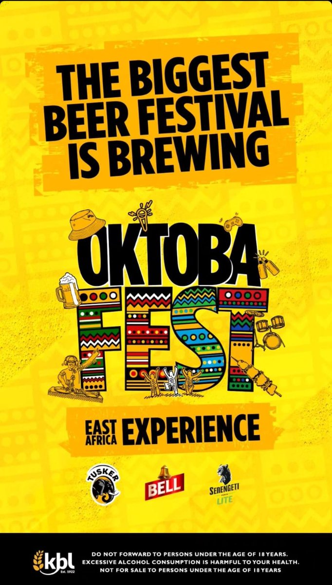 WamathaiTelvin's tweet photo. It's time to mark the calendar 📆.
@TuskerLager  brings you the legendary #TuskerOktobafest, this time it's bigger, better and more and more entertaining.
Get yourselves ready for an entertaining #OktobafestEastAfrica Experience. https://t.co/bjd6NyMGHB